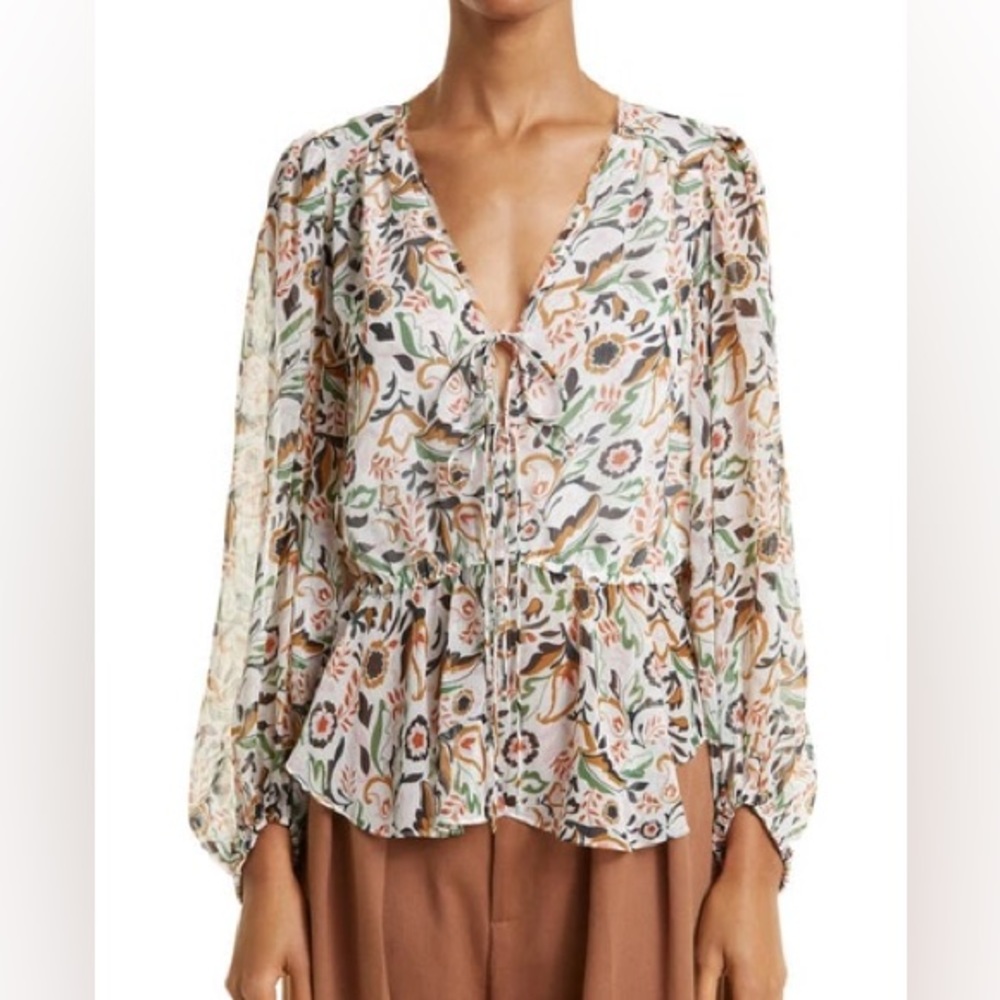 🌸🌸🌸 TED BAKER BRIENNA FLORAL PRINT WOVEN BLOUSE SIZE 4TB or M US